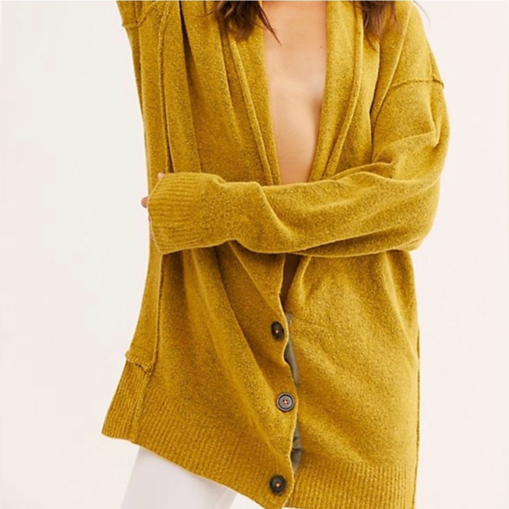 FREE PEOPLE Eucalyptus Cardigan Rainbow Heart Sweater - Picture 3 of 9